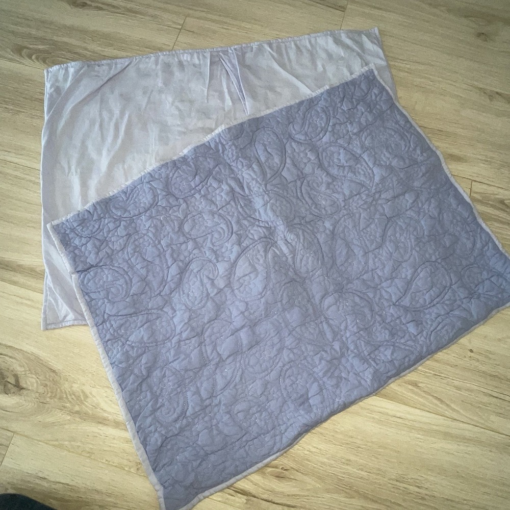 Two Lavender Land of Nod " Quilted Standard Pillow Shams Bedding Pillows